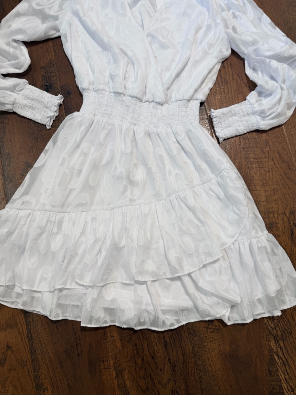 Lilly Pulitzer Cristiana Dress Women’s  SZ 2 Resort White Poly Crepe Swirl  Clip - Picture 11 of 16